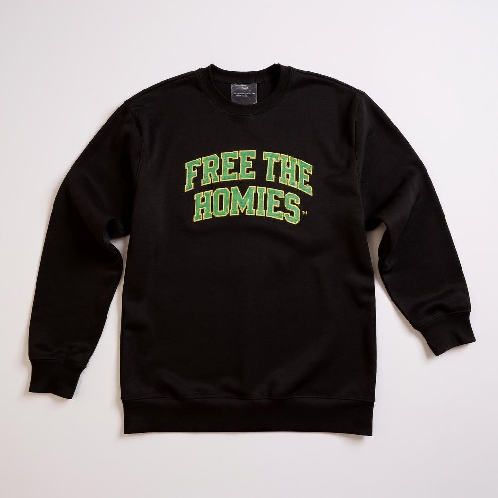 The Day One Crewneck — Jet Black | Unisex Heavyweight by Free The Homies™