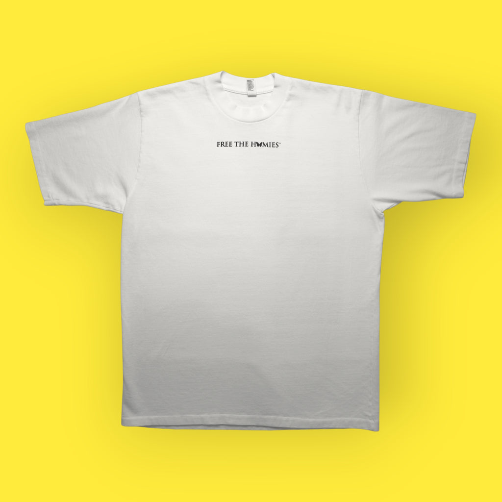 The Blackout Tee — White | Oversized Fit by Free The Homies™